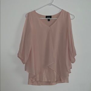 Business, cut out shoulder shirt.